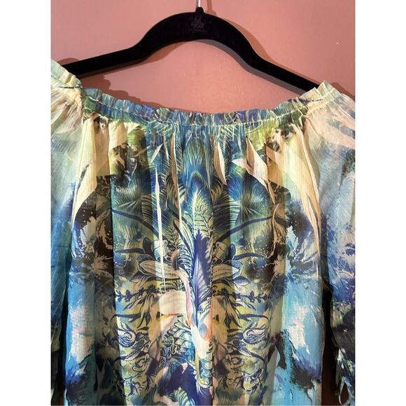 One World Green 3/4 Sleeve Lightweight Stretch Neck Size Petite Medium - Picture 12 of 14